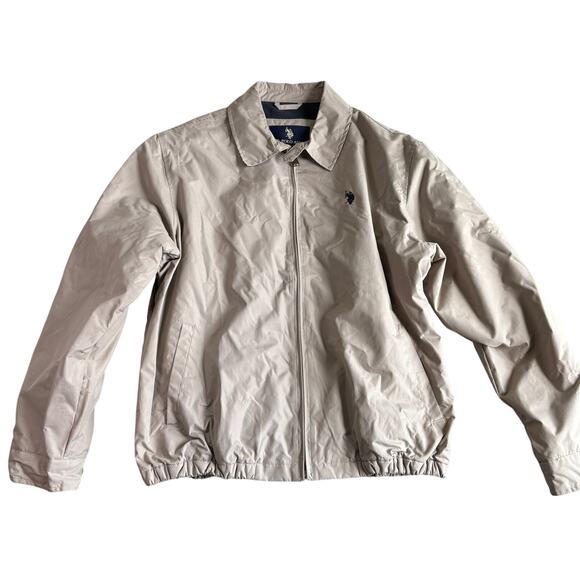 US POLO ASSN Men's Tan Windbreaker Jacket - Size Large - Picture 1 of 8